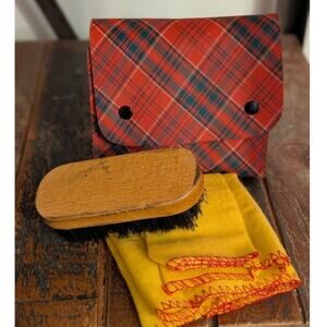 Vtg Shoe Shine Plaid Case made in England